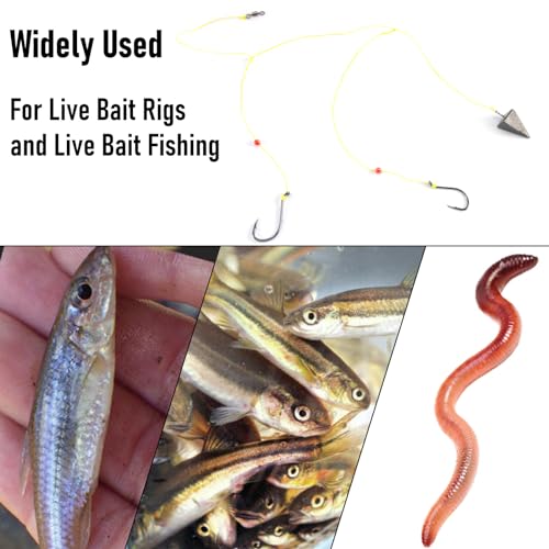 Dr.Fish 100 Pack Octopus Hooks Baitholder Fishing Hooks for Saltwater & Freshwater Live Bait Fishing, Bass Walleye Striper - size: 6/0-100 Pack