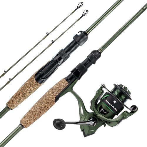 KastKing Spartacus II Twin-Tip Fishing Rod and Reel Combo, Spinning & Casting Combo, Fishing Poles and Reels Combo, KastFlex IM6 Graphite Blanks, 2-Piece Rods with Extra Tip - style: Spin-7'0'' M-3000 Reel (2 Pcs+ Extra Tip)