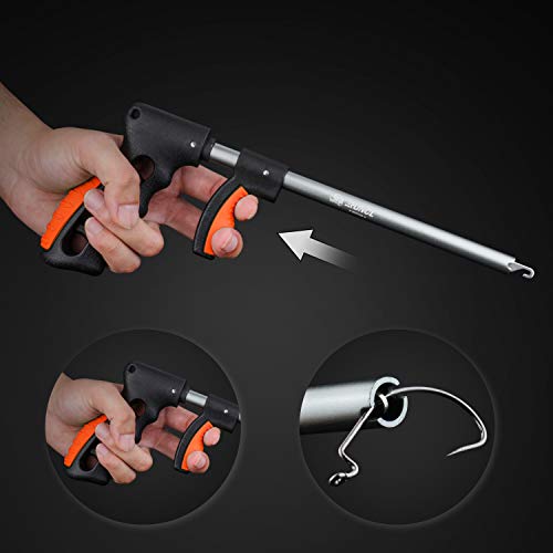 RUNCL Fishing Plier, Fish Lip Gripper Kit, Fishing Remover Extractor, Multi-Function Fishing Tools for Saltwater, Freshwater, Ice Fishing, Premium Fishing Gifts for Men - color: Orange&black, 13.6in