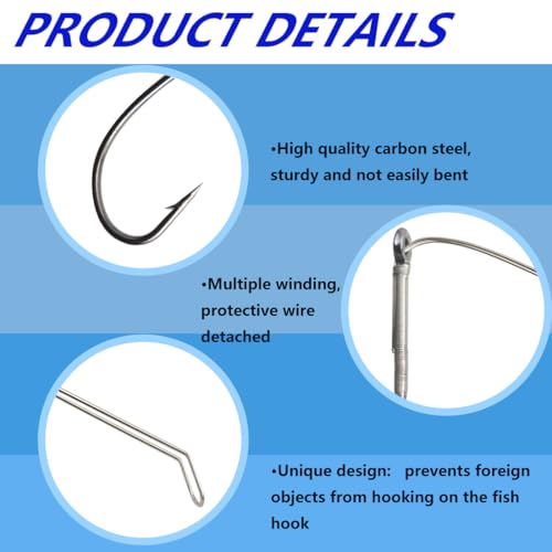 Weedless Wacky Rig Hooks, High Carbon Steel Bass Hooks Available in 3 Sizes, Weedless Hooks for Bass Fishing, Precision Wacky Worm Hooks for Neko Rig Soft Baits - size: 1/0