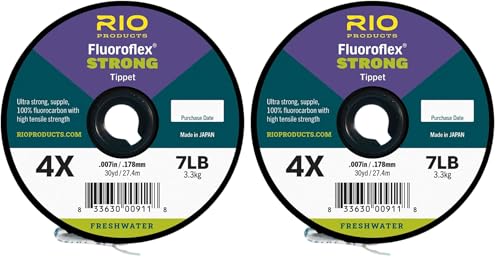 Rio Products Fly Fishing Tippet, Fluoroflex Strong Leader, 100% Fluorocarbon for Trout, 30YD Spool - size: 6X (Pack of 2)