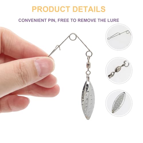 50PCS Fishing Spinner Blades Rigs Fishing Spinnerbait Smooth Spoons Kit,Replacement Accessories for Colorado Blade Making Spinner Shaft Bass Fishing Lures - color: 50PcsTeardrop Silver