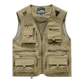 Men's & Youth Outdoor Fishing Vest,Khaki Work Safari Travel Photography Vests size 4XL,Family Matching Hiking Waistcoat