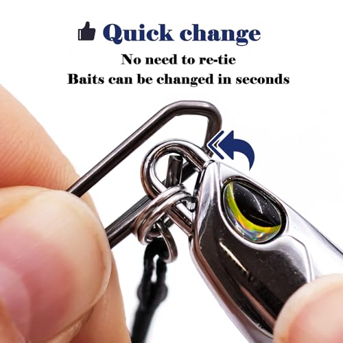 Ball Bearing Snap Swivels 25Pcs Fishing Clips Quick Change Connector Stainless Steel Terminal Tackle for Saltwater Freshwater Size 0# 1# 2# 3# 4# 5# - size: 1#_51lbs_25pcs