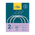 SF 3 Packs Pre-Tied Loop Fly Fishing Tapered Leader Fluorocarbon 7.5FT 9FT 12FT 0X 1X 2X 3X 4X 5X 6X 7X - color: Clear-3Packs, size: 12FT-2X