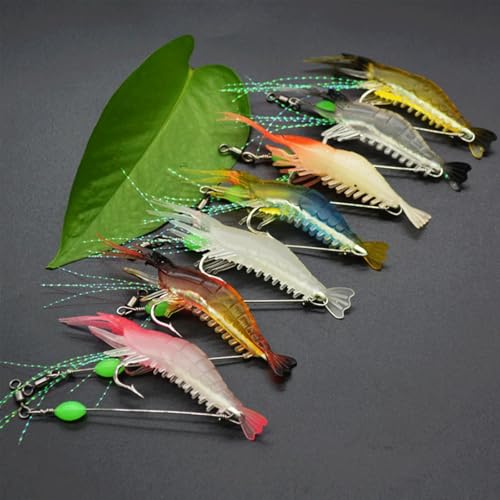 7pc Soft Luminous Shrimp Lure Set | Saltwater Fishing, Shrimp Baits