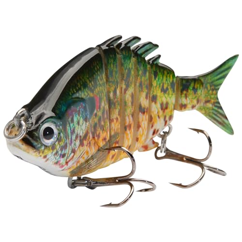 Bassdash SwimPanfish 2.5”/0.34oz Hard Bluegill Swimbaits Multi Jointed Topwater Trout Bass Fishing Crank Lure,Pack of 4 - color: BGSP