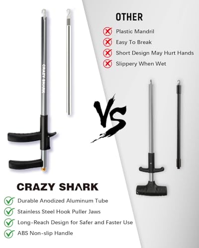 Fish Hook Remover Tool, Aluminum Fishing Hook Remover Extractor 13.6in - color: gun metal
