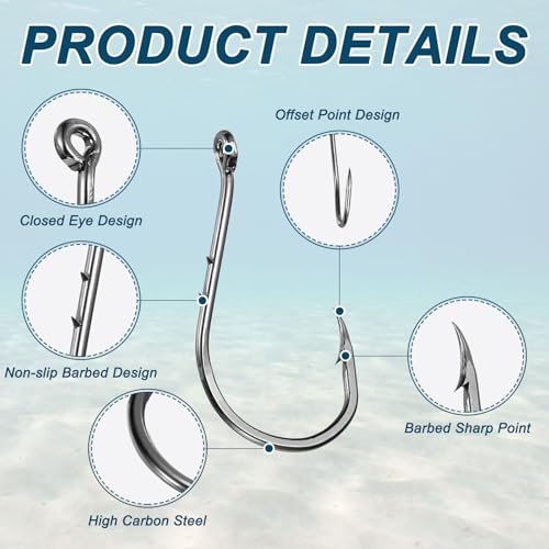 Bait Holder Fishing Hook, High Carbon Steel Double Barbed Fishing Hooks Closed Eye - style: 4#