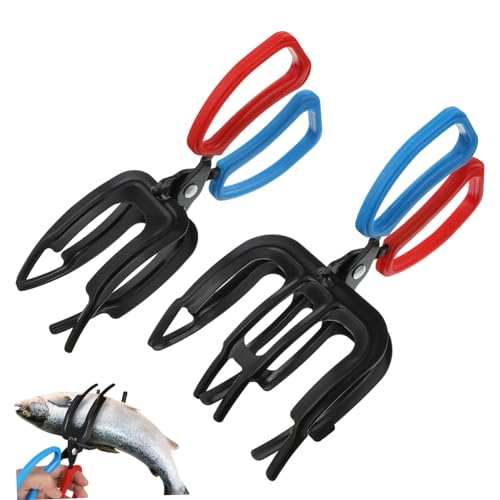 BESPORTBLE 3 Claw Fish Gripper, 2Pcs Metal Fishing Pliers Gripper Multifunctional Fish Control Clamp Fish Grabber Tool for Catch Most Freshwater Fish Fishing Accessories