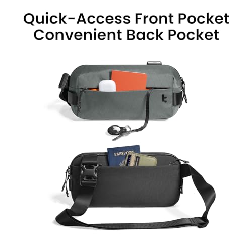tomtoc Compact EDC Sling Bag 3L-10L, Minimalist Crossbody Bag Chest Shoulder Pack for Men Women, X-pac/Recycled Polyester - color: X-pac Gray, size: S(Fits iPad Mini)