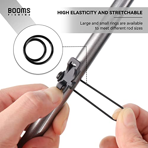 Booms Fishing Hook Keeper for Fishing Rod, HK1S Fishing Bait Holder with 2 Sizes Rubber Rings, 10 Sets or 20 Sets Options - style: 20 Sets