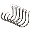 Mustad Ringed Demon Offset Circle 4X Strong - Designed to Perform Flawlessly Featuring Kirbed Hook -Black Nickel - size: Size 3/0 - Pack of 6