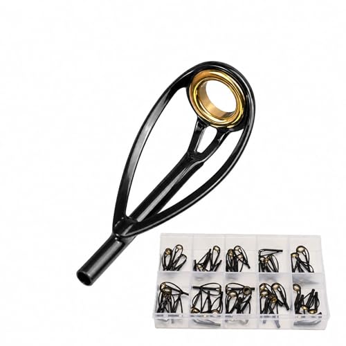50PCS Fishing Rod/Pole Replacement Stainless Steel Tip Tops Repair Kits for Surf,Spinning, Casting - color: A-BMGT-50PCS