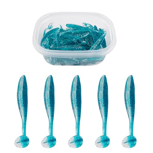 Paddle Tail Swimbaits FS/RE-10 | for Bass Fishing,14 Colors ,Fishing Lures with Flash Blade,Freshwater Saltwater ,Bass Bait,for Trout Catfish Pike - color: Color B, size: 7cm,50pcs