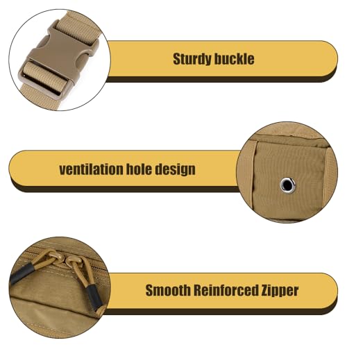 Tactical Messenger Bag, Waterproof MOLLE Waist Bag Crossbody Chest Pack with Removable Back Panel for Hunting Fishing Hiking Climbing Cycling - color: Khaki