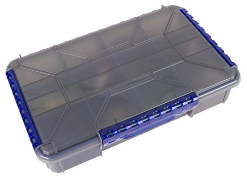 Flambeau Outdoors Zerust MAX WP5012ZM Ultimate Waterproof Tuff Tainer - Double Deep - 12 Compartments and 5 Removable Dividers - 14" L x 8.89" W x 3.02" - Fishing and Tackle Storage Utility Box - size: 14" Divided Double Deep