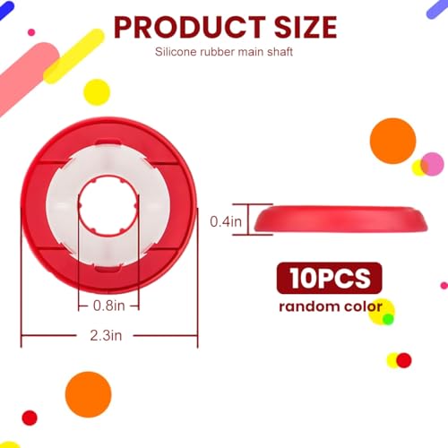 erioctry 10PCS Silicone Fishing Line Spool Holders, 60mm Thread Keeper Bobbins, Mixed Colors Line Storage for Fishing Tackle Organization