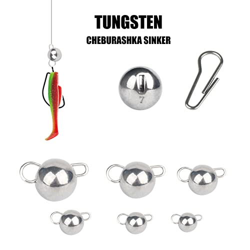 Tungsten Cheburashka Weights, Tungsten Free-Swinging Cheb Rig Weights for Finesse Rigging, Multiple, Plain - size: 1.5g - 10 Pack