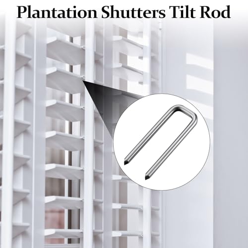 Jetec 40 Pieces Plantation Shutter Repair Kit Replacement Louvers Staples Window Blind Tilt Rod Operable Plantation Silver Missing Metal Indoor Louver Staples Tools Repair (0.75 x 0.19) - size: 0.75 x 0.19"