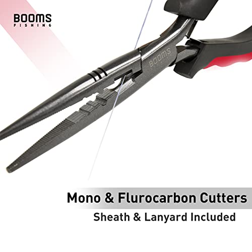 Booms Fishing F03 Needle Nose Fishing Pliers, 9" Fisherman's Pliers, Long Nose Hook Remover, Saltwater Resistant Fishing Gear, Red - color: 9"_red