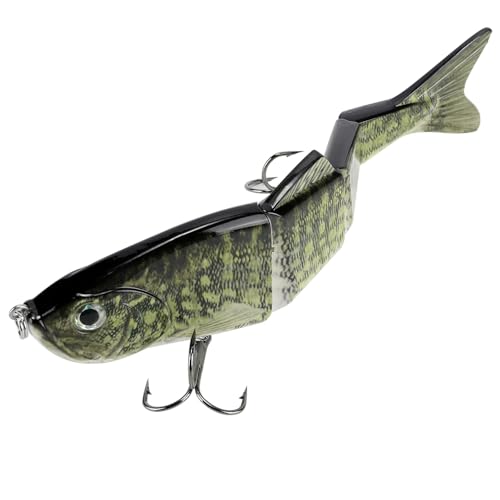 10in Multi Jointed Swimbait Fishing Lures Bait,4 Segment Big Giant Sinking Fishing Bass Lures,Crankbaits Swimbaits with Treble Hook - color: 10in,4.76oz-Color E