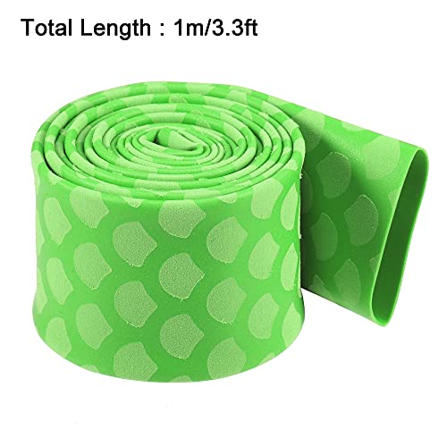 uxcell Heat Shrink Wrap Tubing Sleeve for Fishing Rod Grips Handle, 32mm Flat 20mm Dia 3.3ft 2:1 Rate Green