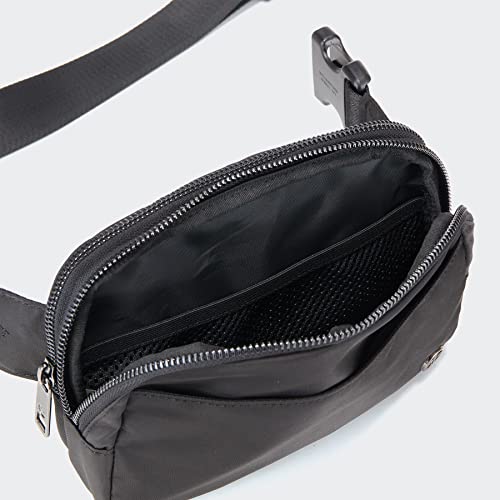 Pander Everywhere Belt Bag for Women, 5 Zipper Pockets Nylon Crossbody Fanny Pack Purse (Black) - color: Black Polyester