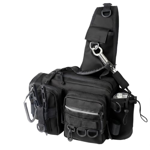 Multi - Carry Fishing Fanny Pack - Rod - Holding, Water - Repellent, Large Capacity for Bass Angling