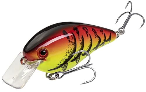 Strike King KVD 1.5 Hard Knock Fishing Lure, 3/8 oz, 3D Lifelike Eyes - color: Green Tomato, size: 3/8oz