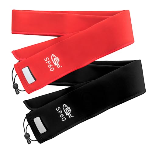 SF Neoprene Fishing Rod Sleeve Rod Cover for Casting, Spinning, Trolling Fishing Rods Protect Cover Floating Rods Storage Case,Hook Resistant - color: Black&Red One of each, size: Length:60 in, style: Spinning