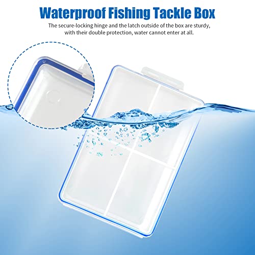 4 Pcs Mini Waterproof Tackle Organizer - Small Fly Fishing Box with Dividers for Hooks, Flies, Beads & Lures - size: 4in(L)×2.5in(W)×1in(H)