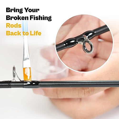 OJY&DOIIIY Fishing Rod Repair Kit, All-in-One Supplies for Fishing Pole Eyelets Replacement with Rod Guides,Epoxy Glue,Wrapping Thread and Tape - color: Casting+Inserts