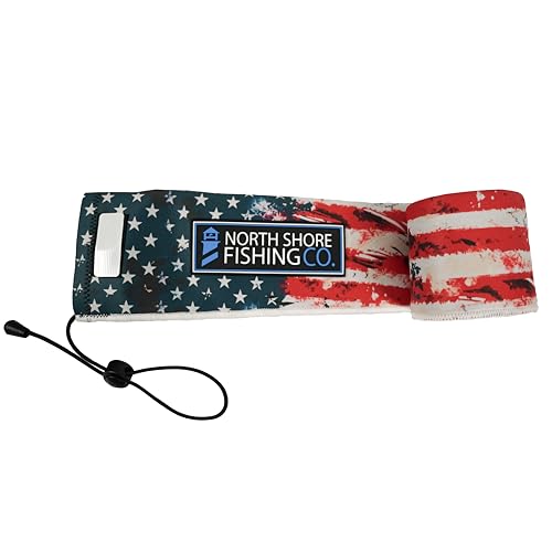 Premium Neoprene Fishing Rod Sleeve – Floating, Puncture Resistant, Labeled Protective Sock for Casting, Spinning, Trolling Fishing Rods - color: Flag, size: 68", style: Casting/Trolling