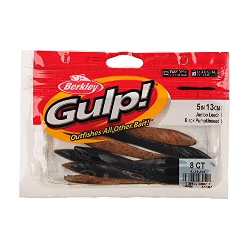 Berkley Gulp! Jumbo Leech Fishing Soft Bait - color: Black Pumpkin