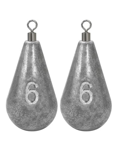 BLUEWING Casting Swivel Bell Sinkers Fishing Weights 1/2oz-8oz Drop Shot Dipsey Lead Saltwater - size: Size08: 6oz, 2 Pack