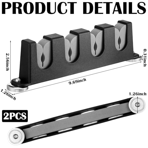 Seenelling 2 Pcs Magnetic Fishing Rod Holder for Car Fishing Pole Rack Vertical Rod Storage Holders for Truck Bed Boat Wall Garage Door - color: Gray, size: 4 Rods