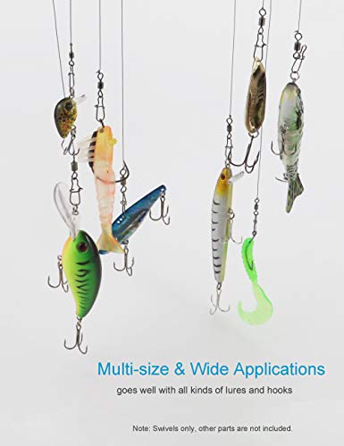 Fishing Swivels Snaps Set, Rolling Bearing Swivel with Duo Lock Snap Connector for Saltwater Freshwater Fishing