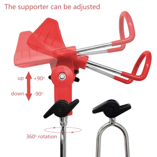 2X Universal Rod Holders Fish Pole Holder Ground Support Stand for Bank Fishing, 360 Degree Adjustable Stainless Steel Catfishing Equiment Bracket for Beach - color: Red