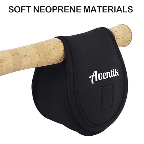 Aventik Neoprene Fly Fishing Reel Case Pouch Cover Fitting 5/6 7/8wt Fly Reel Storage (Black, 2-PACK 5/6) - size: 2-PACK 5/6