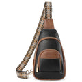 SENDEFN Small Sling Bag Crossbody Bags for Women Vegan Leather Cell Phone Cross Body Purse Fanny Packs Chest Bag for Women - color: A-Black