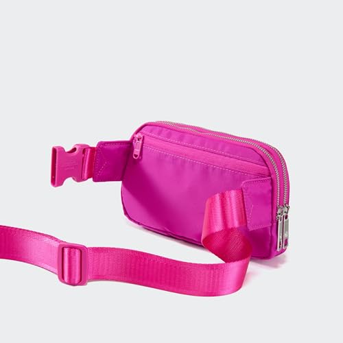 Pander Everywhere Belt Bag for Women, 5 Zipper Pockets Nylon Crossbody Fanny Pack Purse (Grape Purple) - color: Grape Purple
