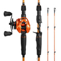 KastKing Lethal Blaze Twin-tip Fishing Rod and Reel Combo, Spinning & Baitcaster Combo, Flame Pattern Design, IM6 Graphite 2Pc Rod with Backup Tip Section, Stainless-Steel Guides, EVA Handle - style: Cast-6'10" Mh- Left Handed (2pcs+extra Tip)