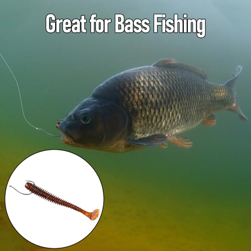 Dr.Fish 100 Pack Drop Shot Hook Bass Fishing Hooks Freshwater Black Nickel Wacky Hooks for Drop Shot Rig - size: #2-100 Pack