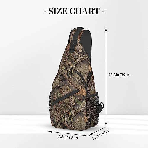 VOOHDDY Camo Hunting Camouflage Forest Sling Bag For Women Men Travel Hiking Backpack Crossbody Shoulder Chest Bags Casual Daypack Sport - color: Camo Hunting Camouflage Forest