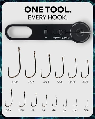 Hook Threader – Fishing Knot Tying Tool for Small Hooks – Adjustable Fishing Nippers – Easy Threading Eyelets – Durable Aluminum & Stainless Steel Build