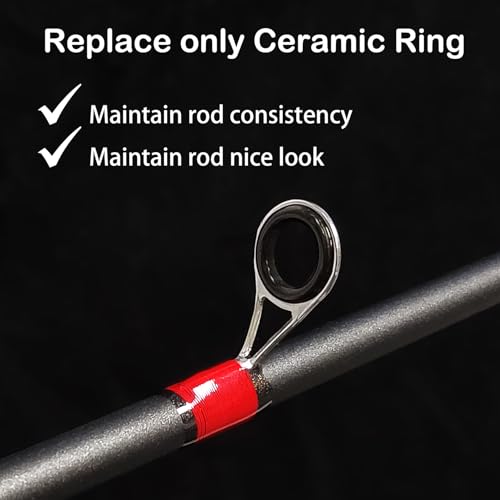 Aventik Fishing Rod Repair Kit Complete with 11 Sizes 55pcs Ceramic Guide Ring,Glue, Tweezers, Eyelet Replacements for Fishing Pole Repair Kit