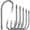 Baitholder Fishing Hooks Barbed Shank Beak Bait Holder Hooks Black Carbon Steel Offset Jig Fishing Hooks Saltwater Freshwater - size: 1/0 100pcs