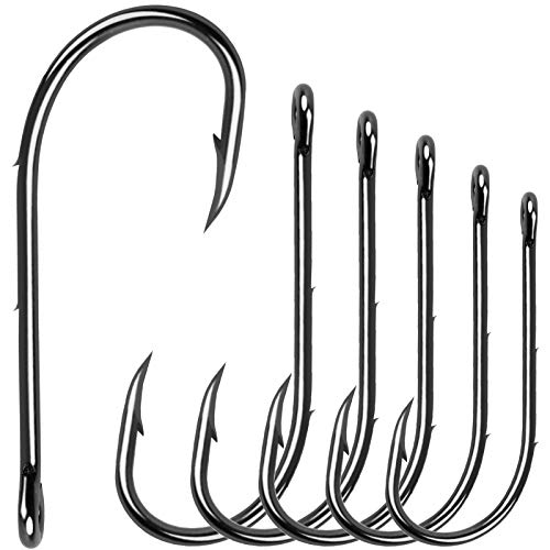 Baitholder Fishing Hooks Barbed Shank Beak Bait Holder Hooks Black Carbon Steel Offset Jig Fishing Hooks Saltwater Freshwater - size: #1 100pcs