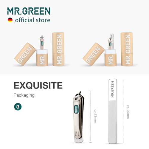 MR.GREEN Slanted Edge Nail Cutting Clippers Cuticle Nippers Tool Stainless Steel Dead Skin Oblique Tip Trimmer Manicure Scissors (Mr-1110+Glass File) - color: Mr-1110 + Glass File